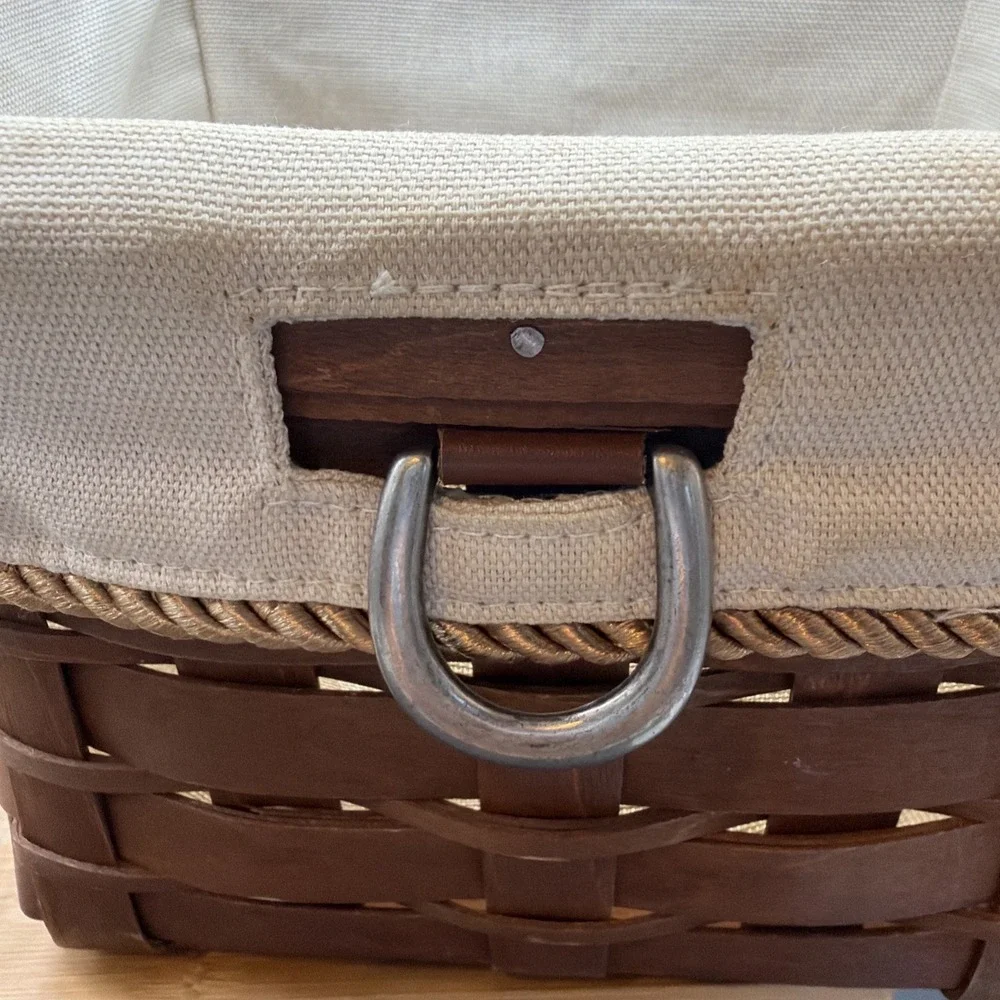 Longaberger 2010 Dark Stain Sort & Store Medium Bin Basket Liner Protector